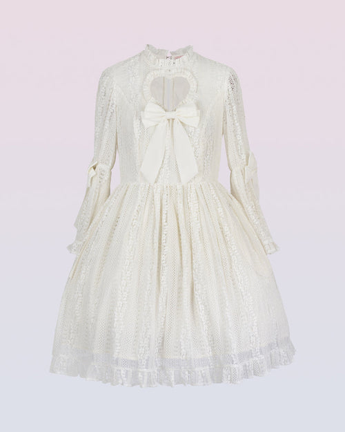 "Florence" Lace Onepiece Dress with Heart Cut-Out