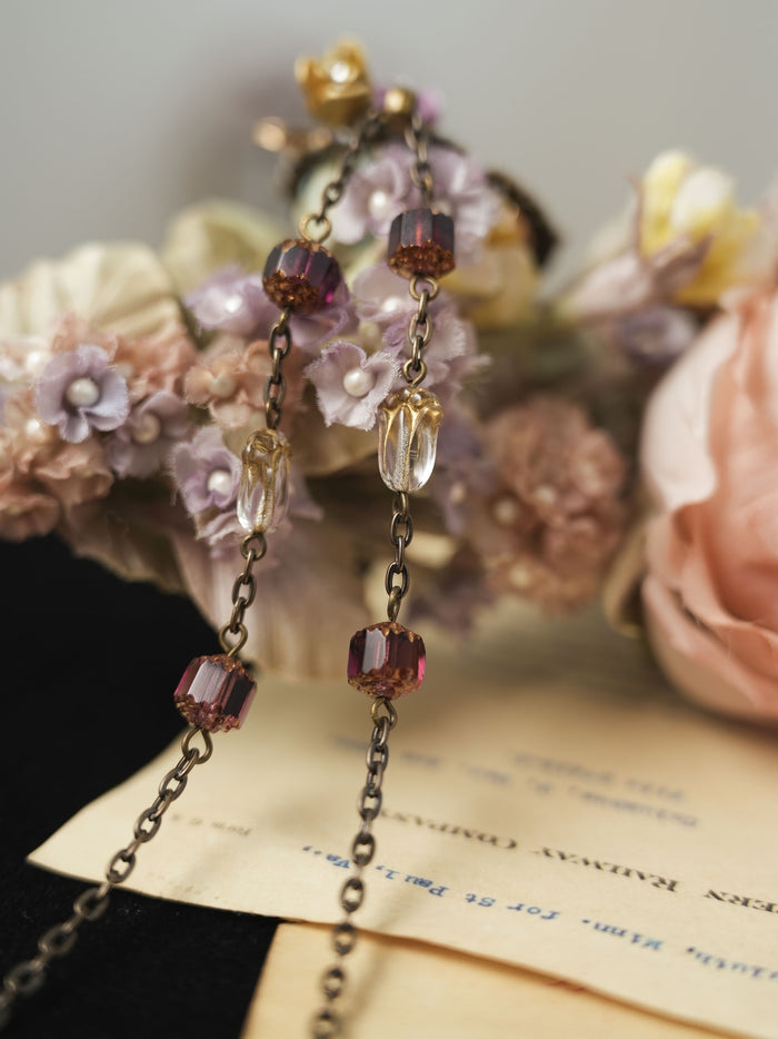 Flower Garden Knot Tulip Frame Long Necklace