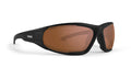 Foam 2 sunglasses with brown mirror lens and black frame by Epoch Eyewear