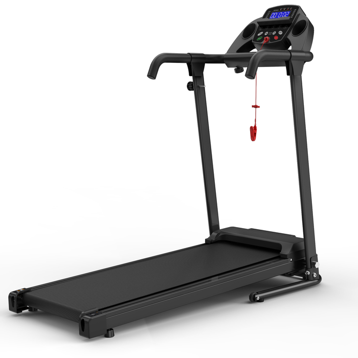 Foldable Treadmill for Home, 2.5HP Portable Treadmill with Handles, 300 lbs Capacity, APP Control & LED Display - Black Steel Fitness Walking Pad