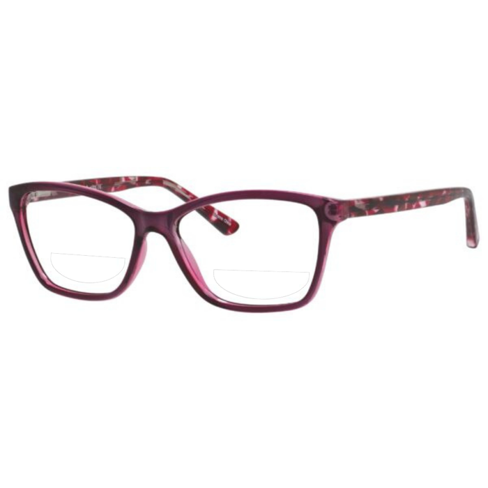 Clear Reading Glasses / Plum / Top .50 - Bottom 1.50