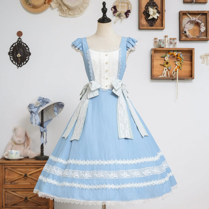 [FS] Gentle Breeze Song Side Ribbon Jumperskirt