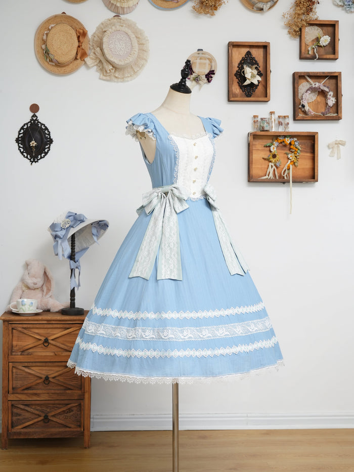 [FS] Gentle Breeze Song Side Ribbon Jumperskirt