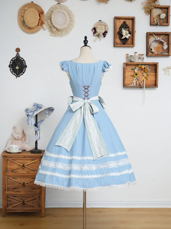 [FS] Gentle Breeze Song Side Ribbon Jumperskirt