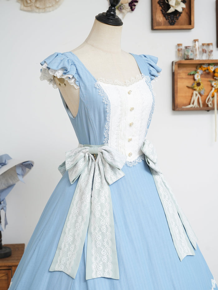 [FS] Gentle Breeze Song Side Ribbon Jumperskirt
