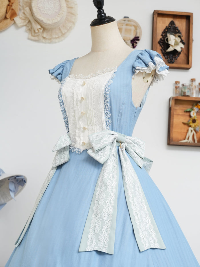 [FS] Gentle Breeze Song Side Ribbon Jumperskirt