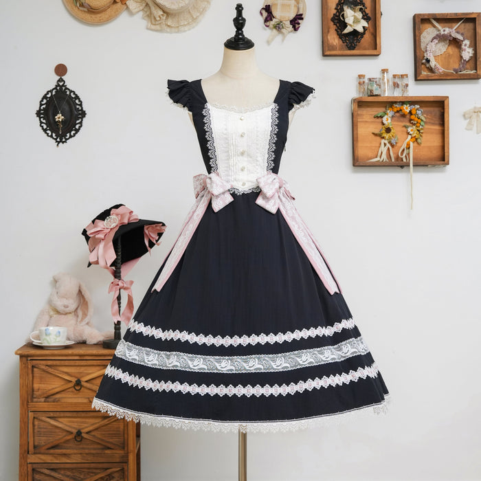 [FS] Gentle Breeze Song Side Ribbon Jumperskirt