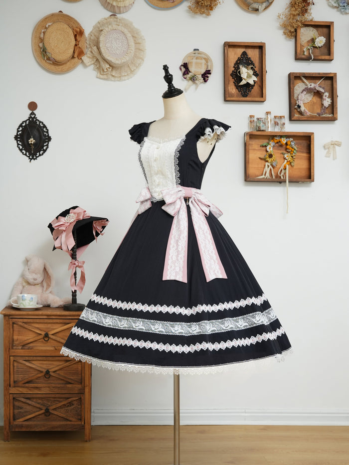 [FS] Gentle Breeze Song Side Ribbon Jumperskirt