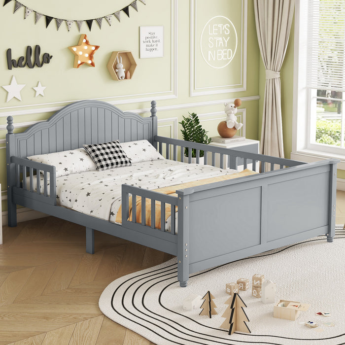 Full Size Bed For Kids, Wood Full Platform Bed with Headboard and Footboard, Gray (Expect Arrival Date 2026/2/17)