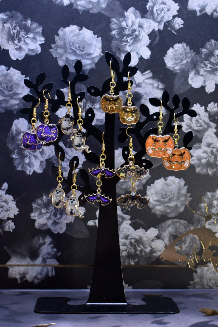 Ghost Party Pumpkin Earrings - Lolita Collective