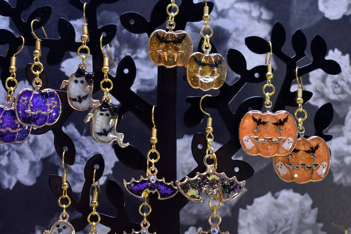 Ghost Party Pumpkin Earrings - Lolita Collective