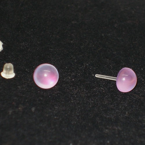 Glass Dot Stud Earrings - Metal Free