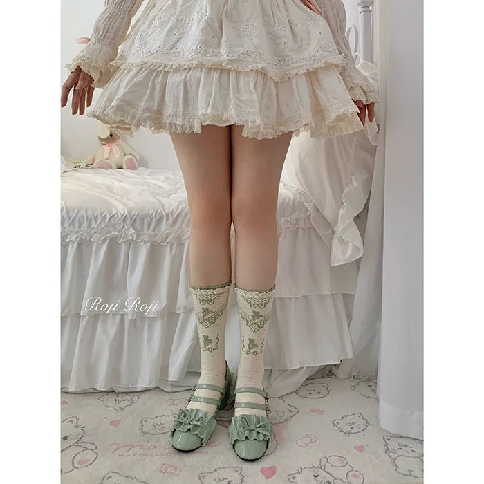Grapevine Ribbon Cotton Socks