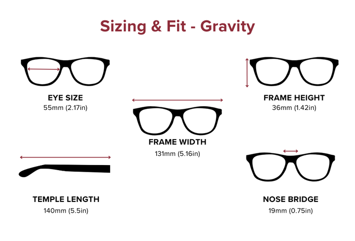 DebSpecs Large-size eyewear fit guide Gravity