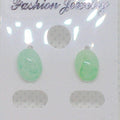 Green Quartz Stud Earrings - Metal Free