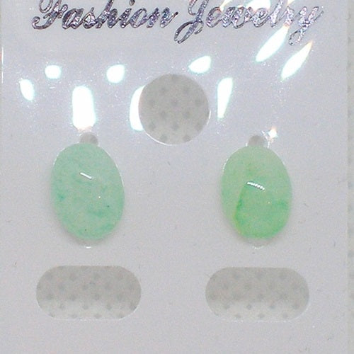 Green Quartz Stud Earrings - Metal Free