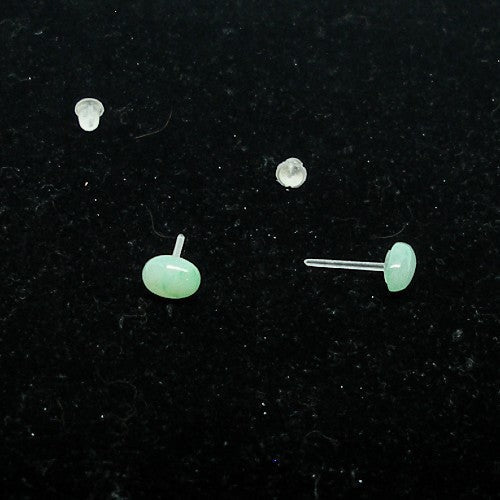 Green Quartz Stud Earrings - Metal Free
