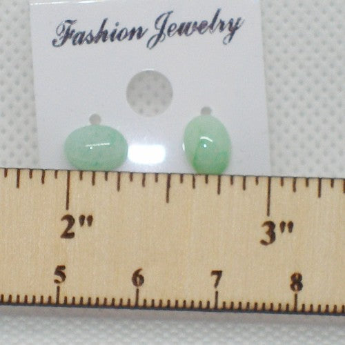 Green Quartz Stud Earrings - Metal Free