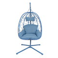 Hanging Egg Chair with Stand Indoor Outdoor PE Wicker Swing Hammock Chair with Washable Cushion for Patio Bedroom Balcony Garden