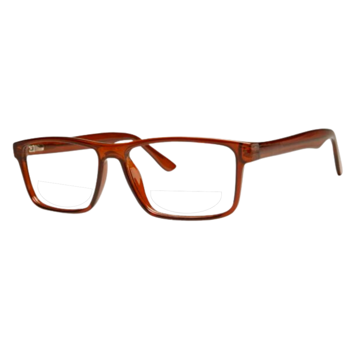 Clear Reading Glasses / Brown Smoke / Top .50 - Bottom 1.50