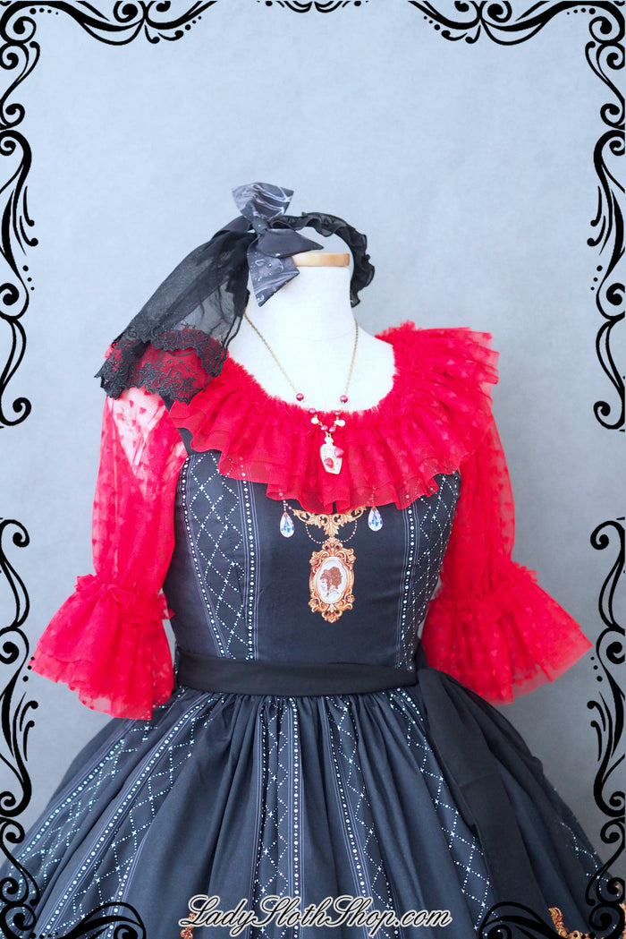 Heart Mesh Crop Top Blouse