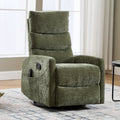 Heat Massage Manual Recliner Chair with Rocker and Swivel in Fabric for Living Room, Green