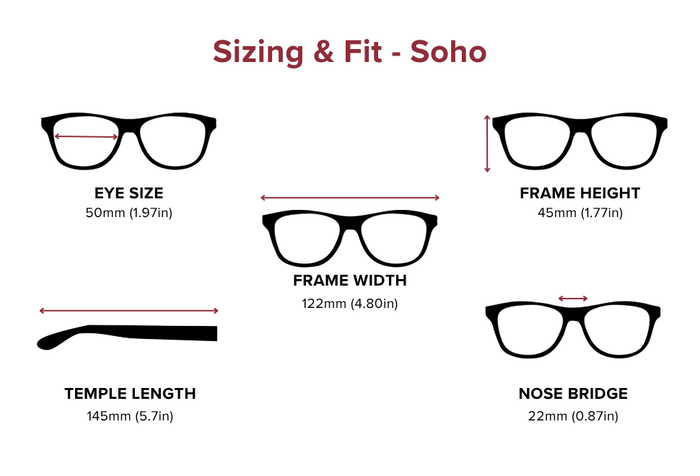 DebSpecs Large-size eyewear fit guide Soho