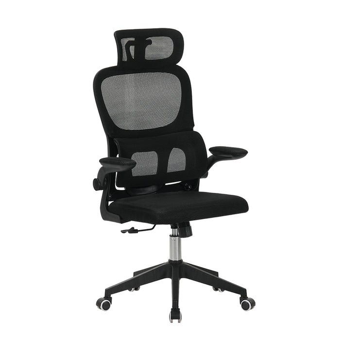 High Back Ergonomic Office Chair with Mesh Fabric, Black, Big and Tall Design for Home Office, Task Chair with Tilt Function, 3D Headrest, Lumbar Support, Swivel Rolling Chair