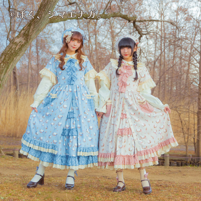 I'm a long-tailed tit. x HoshibakoWorks Collaboration Front Button Long Dress