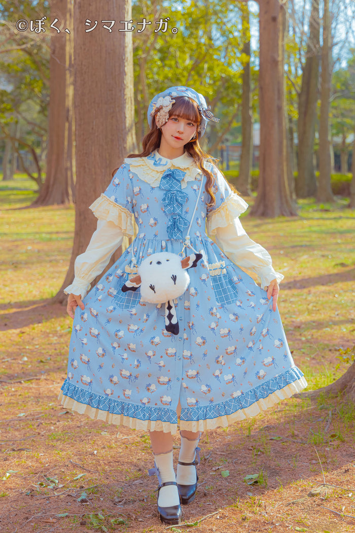 I'm a long-tailed tit. x HoshibakoWorks Collaboration Front Button Long Dress