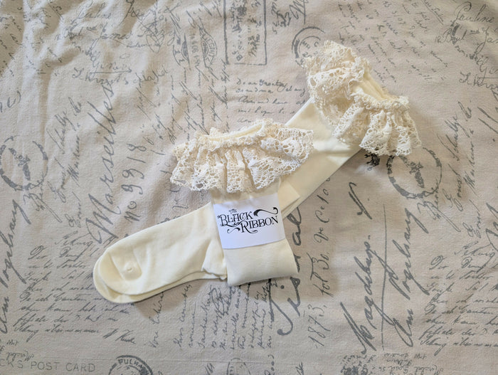 Ivory OTKs with Cluny Lace