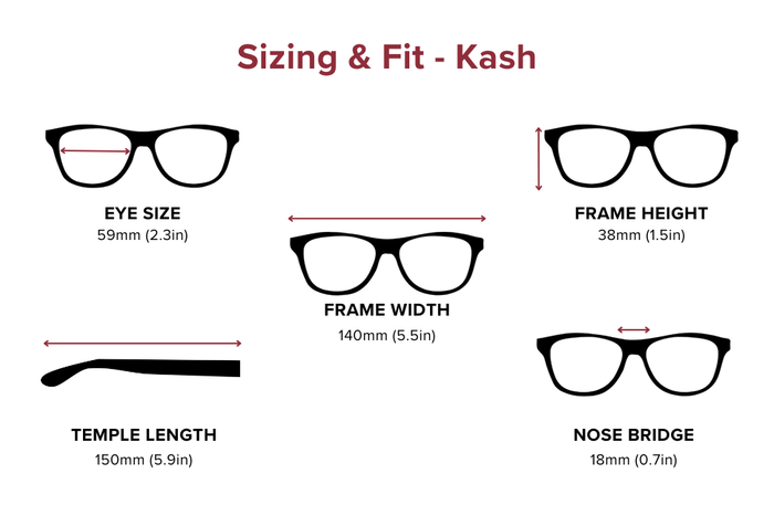 DebSpecs Large-size eyewear fit guide Kash