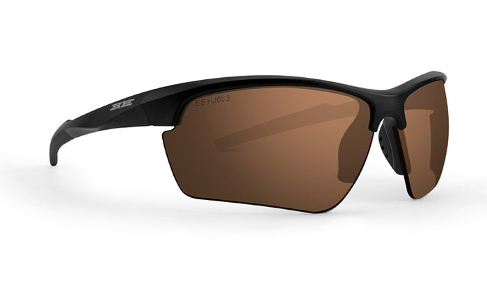 Kennedy Sport Wrap Sunglasses with Black Frame and Brown lenses