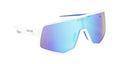 L2 Sport Wrap Sunglasses in white frame with gradient blue lenses for a stylish athletic look.