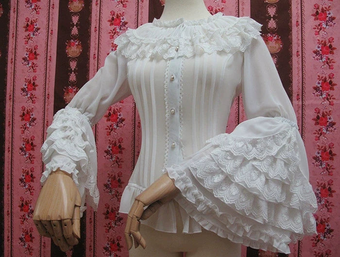 Lace Ruffled Sleeve Blouse