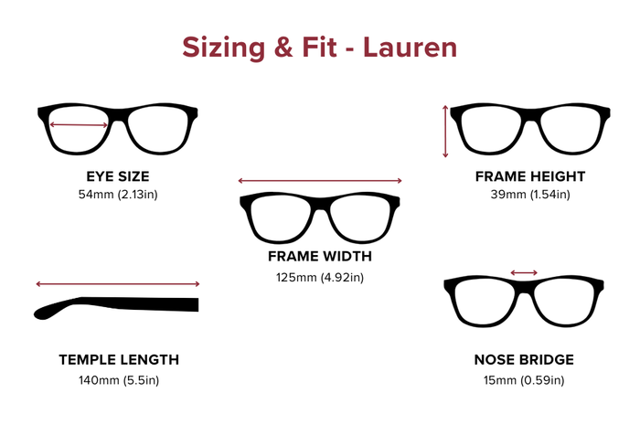 DebSpecs Large-size eyewear fit guide Lauren