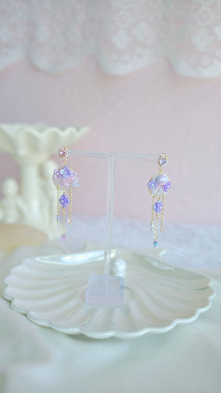 Lavender Jellyfish Earrings