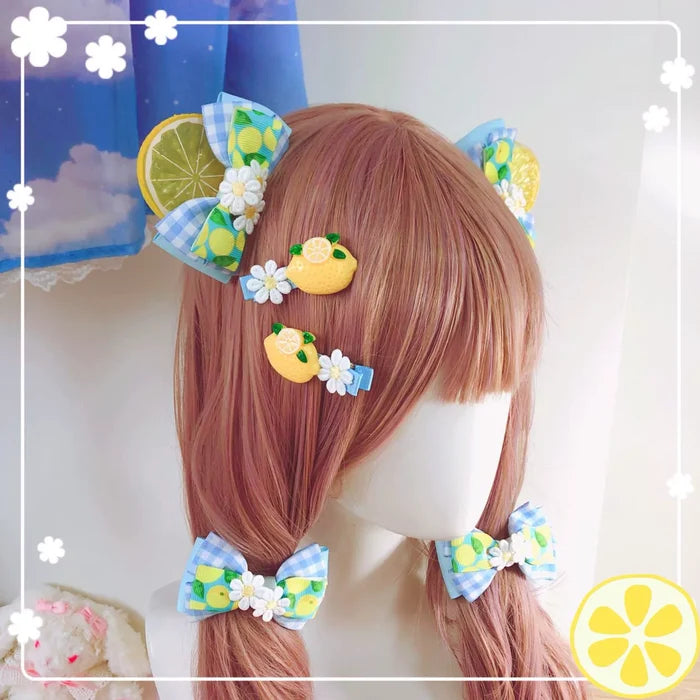 Lemon Slice Bear Ear Clips