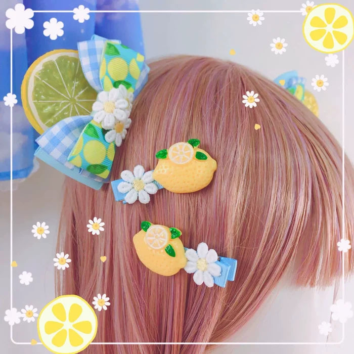 Lemon Slice Bear Ear Clips