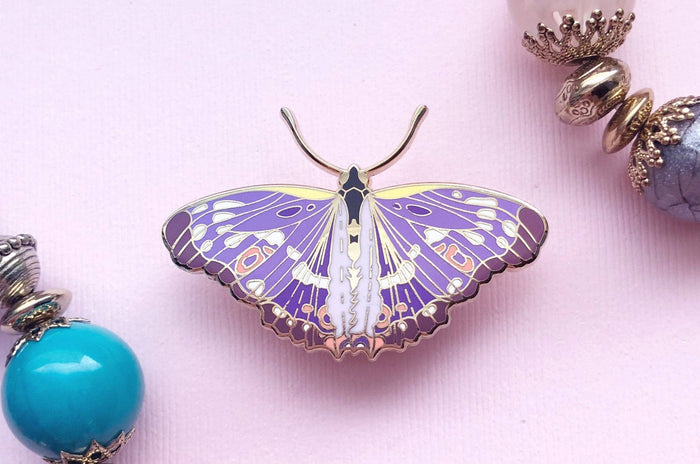 Lesser Purple Emperor Butterfly (Apatura ilia) Enamel Pin