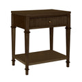 Lily Pond Kenna Nightstand with Storage in Dark Coffee Wood