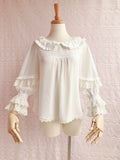 Loose Chiffon Long Sleeve Blouse (3 Colors, Multiple Sizes) - Lolita Collective