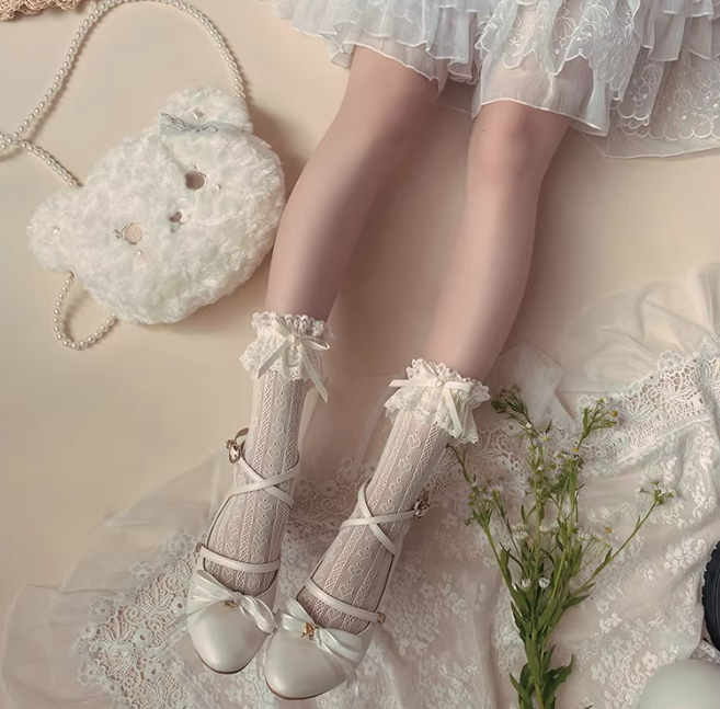 Love Bow Lace Socks