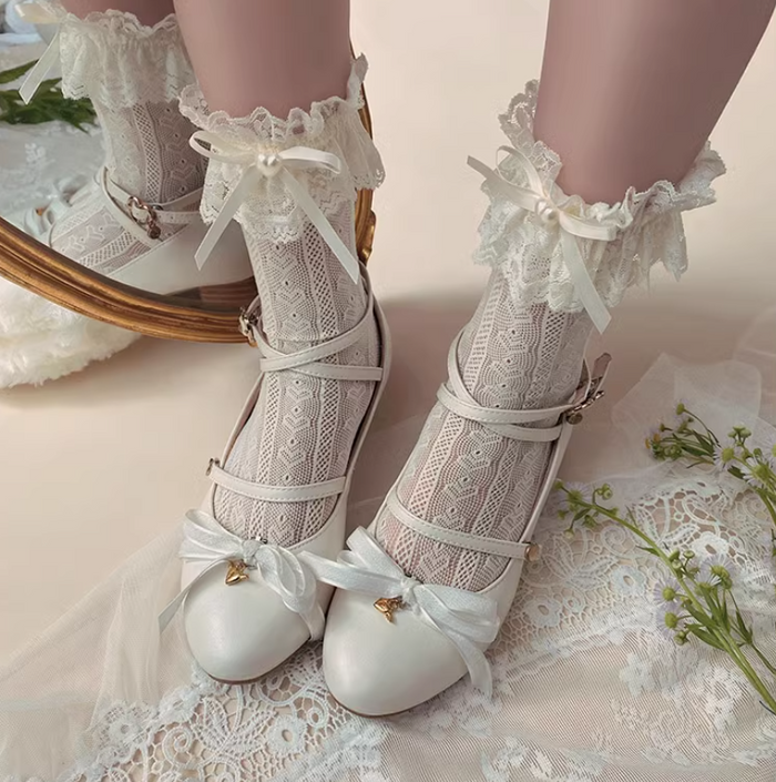Love Bow Lace Socks