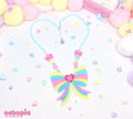 Lovely Candy Heart Glitter Acrylic Necklace