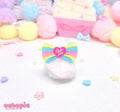 Lovely Candy Heart Glitter Acrylic Ring