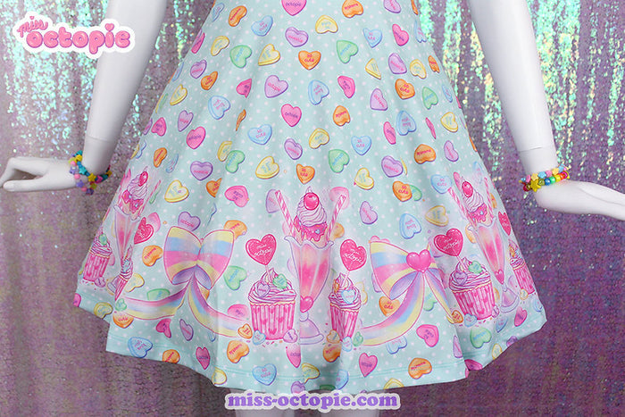 Lovely Candy Heart Skater Skirt