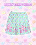 Lovely Candy Heart Skater Skirt