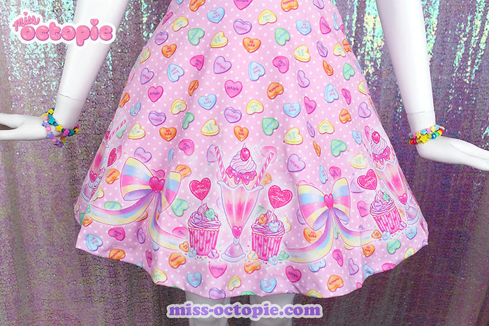 Lovely Candy Heart Skater Skirt