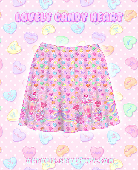 Lovely Candy Heart Skater Skirt